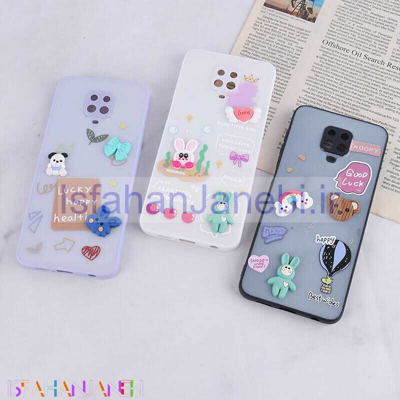 اصفهان جانبی-قاب شاینی شیائومی Redmi Note 9S / Note 9 Pro / Note 10 Lite عروسک برجسته محافظ لنزدار