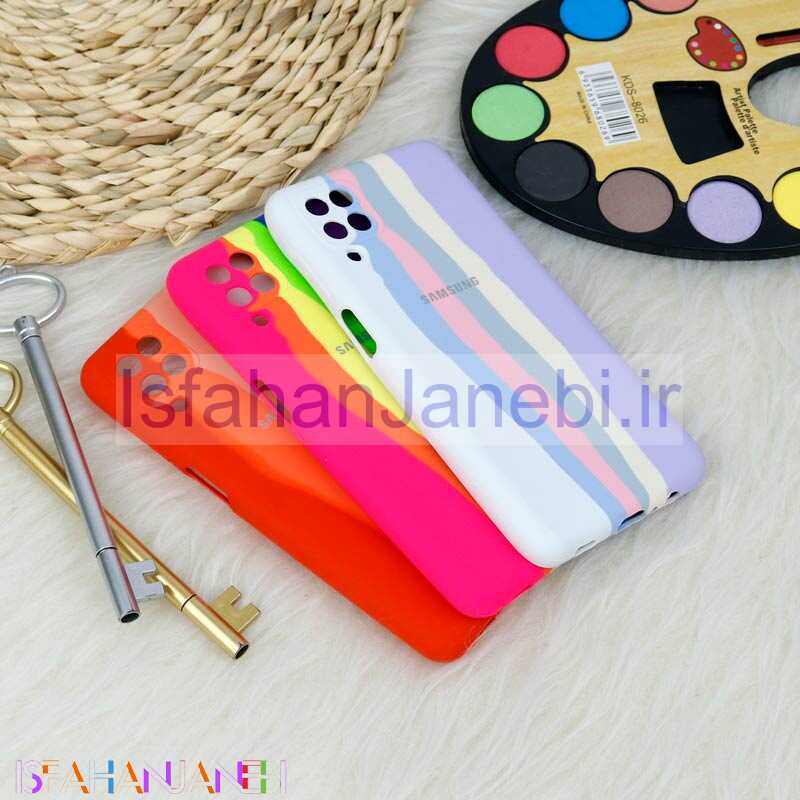 اصفهان جانبی-قاب محافظ لنزدار سیلیکونی اورجینال رنگین کمانی Samsung Galaxy A12
