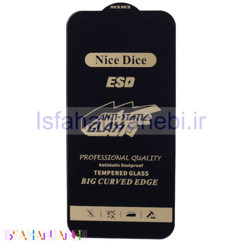 اصفهان جانبی-گلس آنتی استاتیک Nice Dice آیفون iPhone 15 Pro