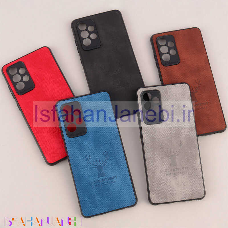 اصفهان جانبی-قاب چرمی محافظ لنزدار طرح گوزن Samsung Galaxy A52 / A52s