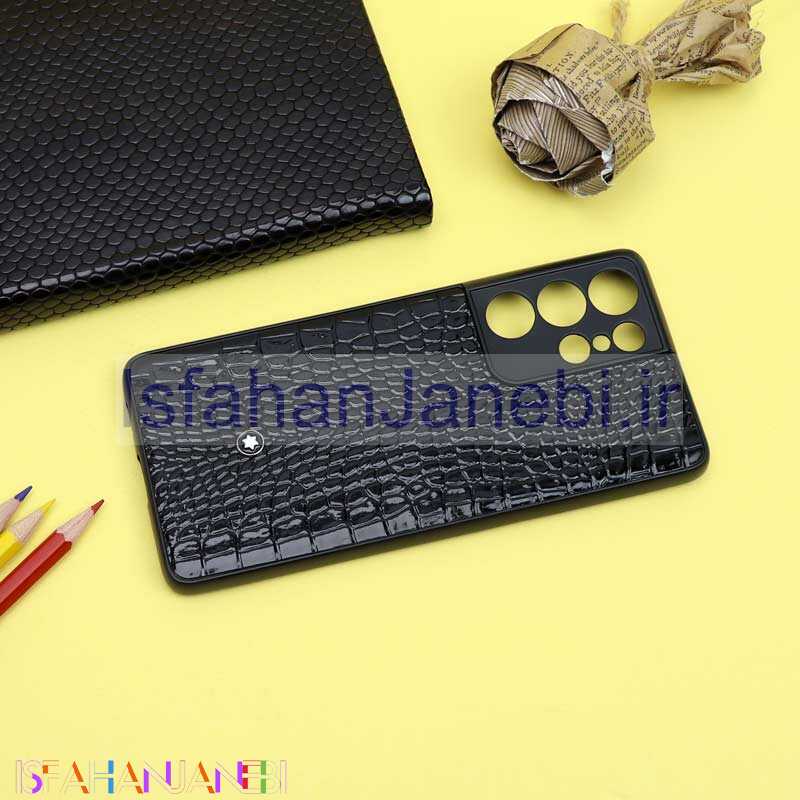 اصفهان جانبی-قاب چرمی محافظ لنز دار Mont Blanc سامسونگ S21 Ultra