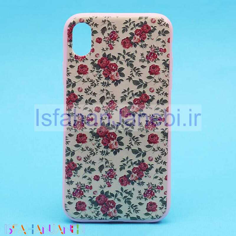 اصفهان جانبی-قاب فانتزی برجسته صورتی طرح گل آیفون iPhone XR