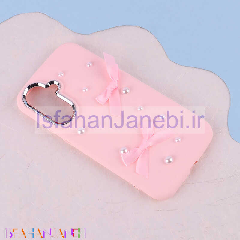 اصفهان جانبی-قاب سیلیکونی سامسونگ Galaxy A56 پاپیونی مرواریدی دور محافظ متال