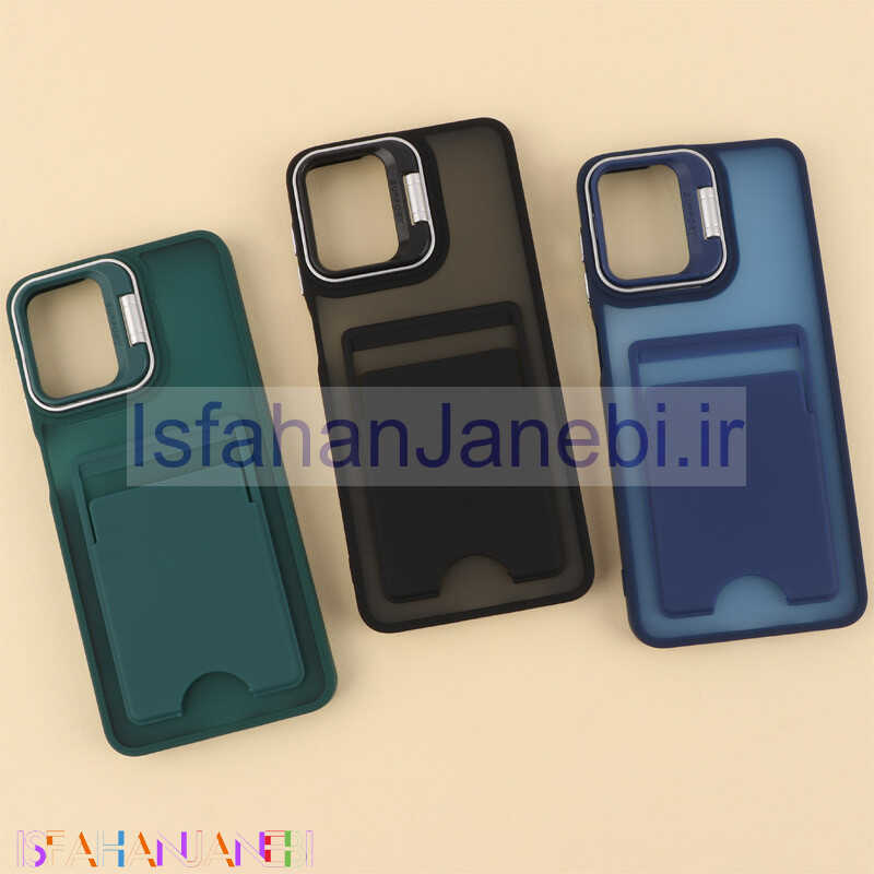 اصفهان جانبی-قاب جاکارتی دار Support سامسونگ Galaxy A12 / M12 پشت مات استندشو