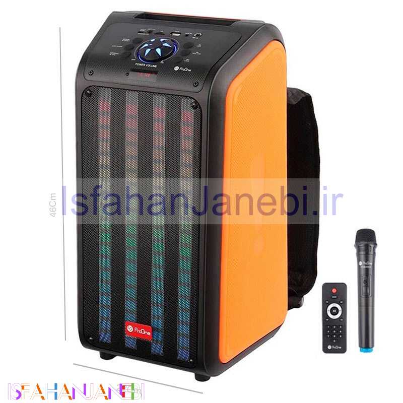 اصفهان جانبی-اسپیکر چمدانی بلوتوثی رم و فلش خور ProOne PSB4904 + میکروفون و ریموت کنترل
