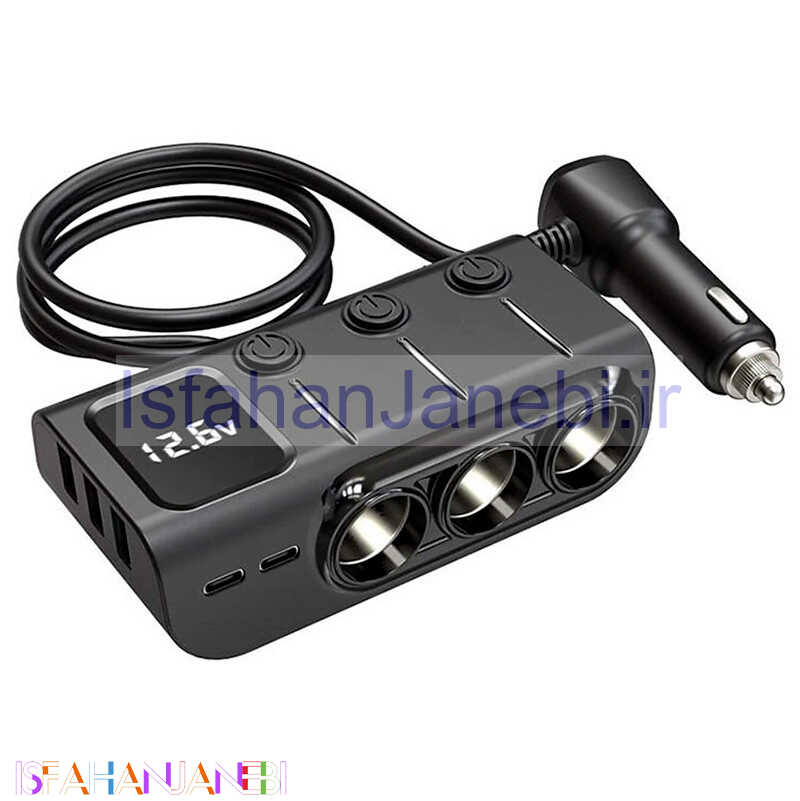 اصفهان جانبی-شارژر فندکی فست شارژ Earldom ET-CS4 PD 3A 120W