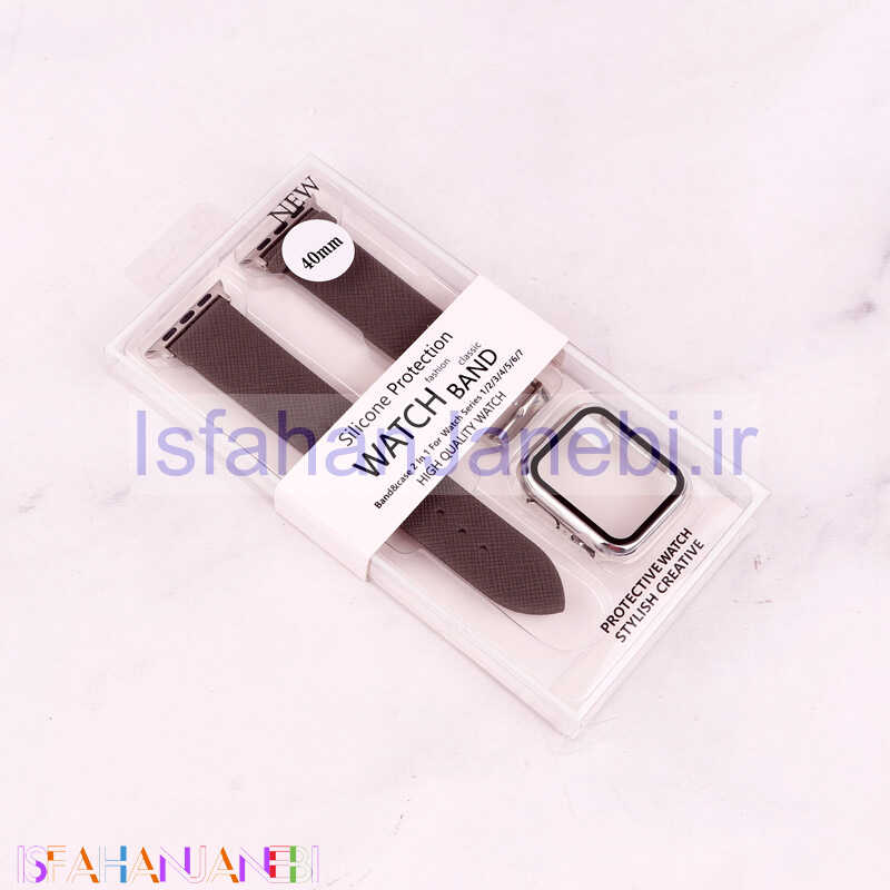 اصفهان جانبی-بند اپل واچ طرح چرم + محافظ صفحه 40mm