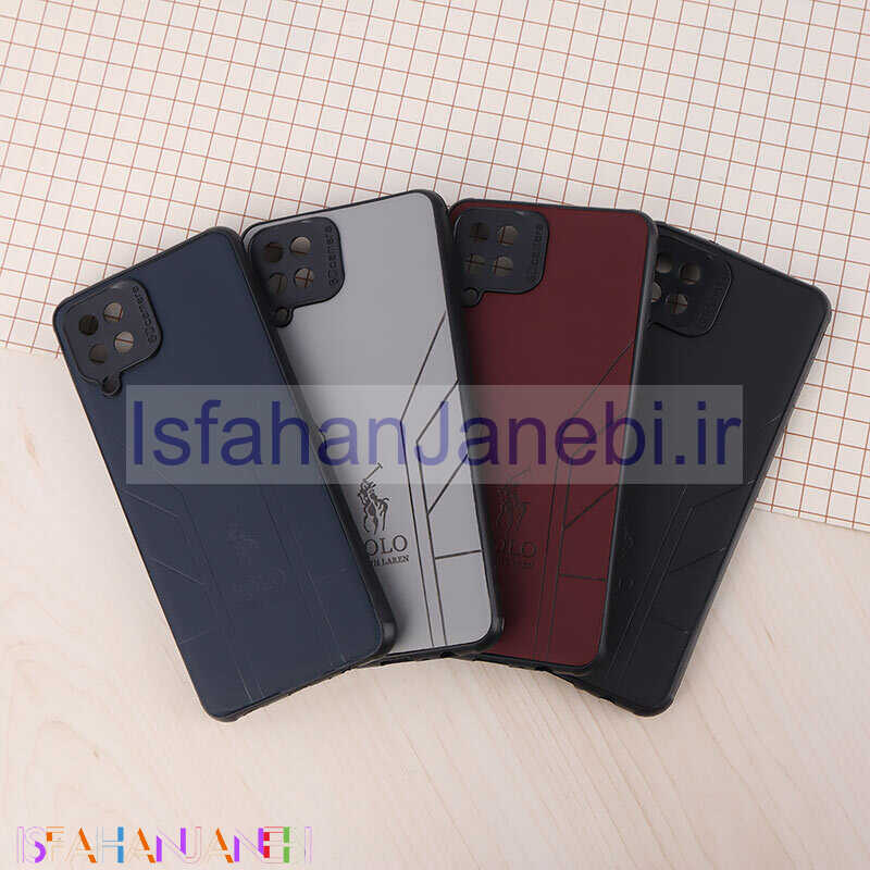 اصفهان جانبی-قاب چرمی Polo Ralph Laren سامسونگ Galaxy A12 / M12 طرح دار محافظ لنزدار