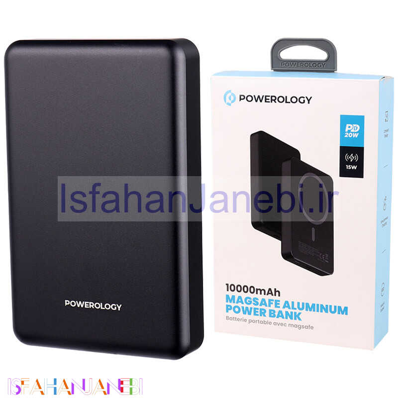 اصفهان جانبی-پاور بانک بی سیم فست شارژ 10000 پاورولوجی Powerology PPBCHA34 PD 20W