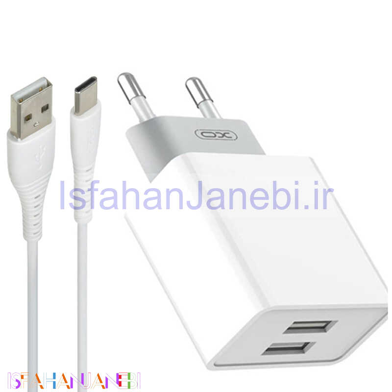 اصفهان جانبی-شارژر دیواری 12 وات ایکس او XO-L65 2.4A + کابل تایپ سی