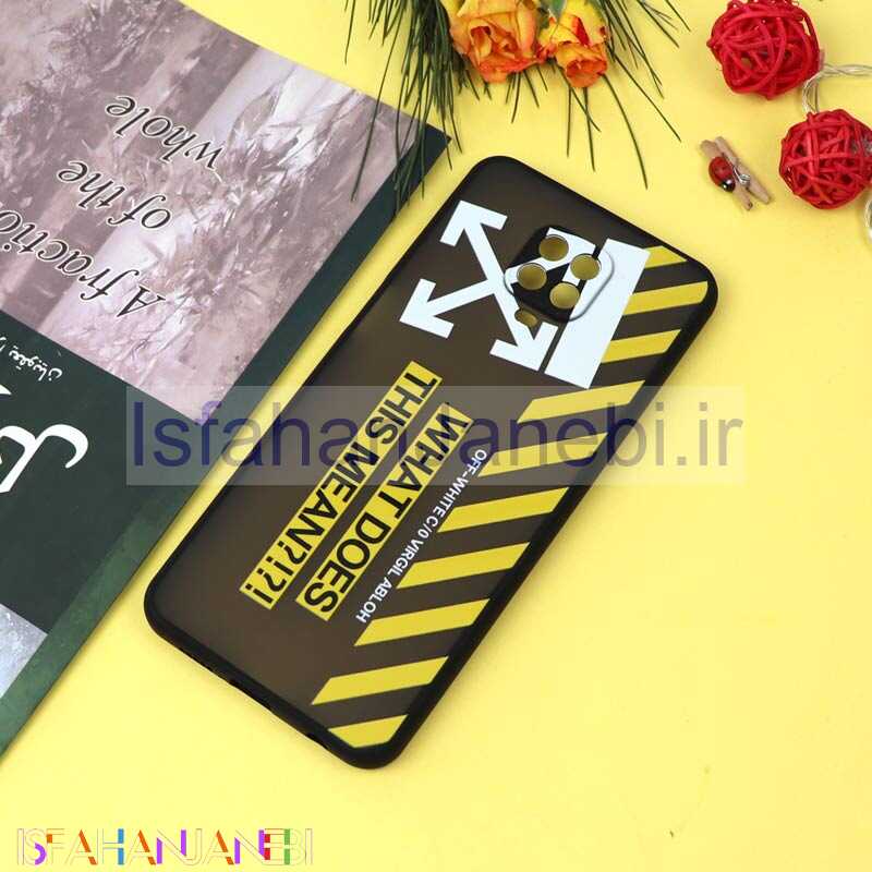 اصفهان جانبی-قاب PC مات محافظ لنزدار طرحدار Off White شیائومی Redmi Note 9s / Note 9 Pro