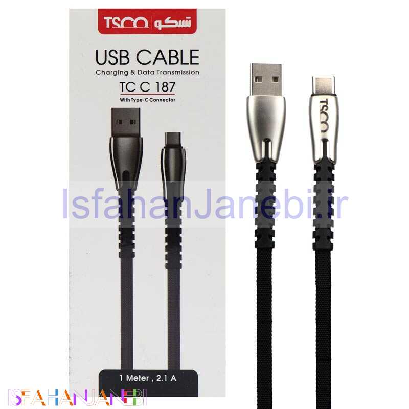اصفهان جانبی-کابل تایپ سی TSCO TC C187 2.1A 1m