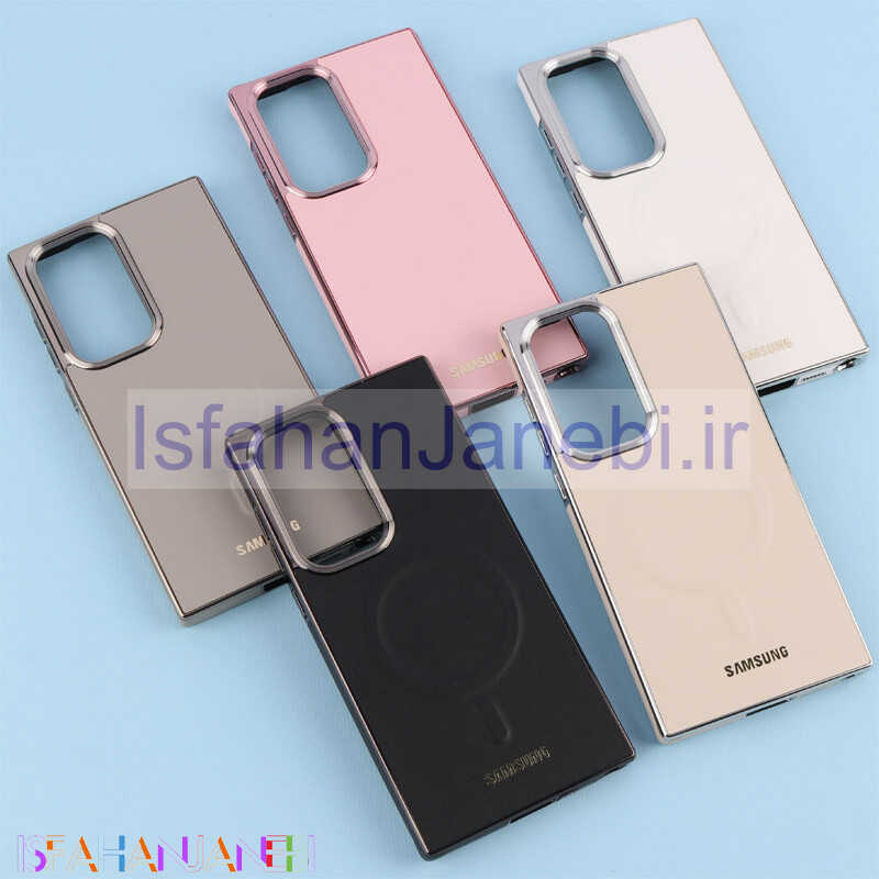 اصفهان جانبی-قاب چرمی مگ سیف سامسونگ Galaxy S23 Ultra دور لنز براق