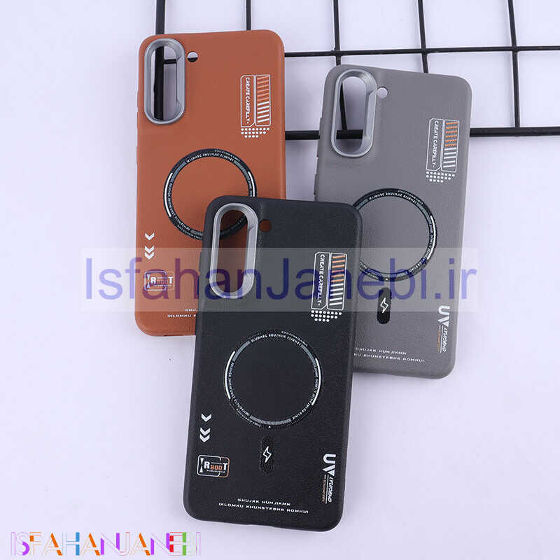 اصفهان جانبی-قاب چرمی ژله ای Leather سامسونگ Galaxy S21 FE 5G طرح مگ سیف