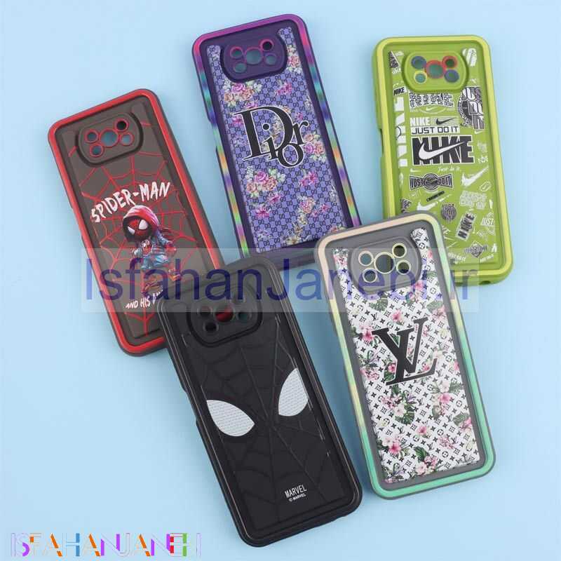 اصفهان جانبی-قاب سولید طرح دار دو رنگ محافظ لنزدار Xiaomi Poco X3 / X3 NFC / X3 Pro
