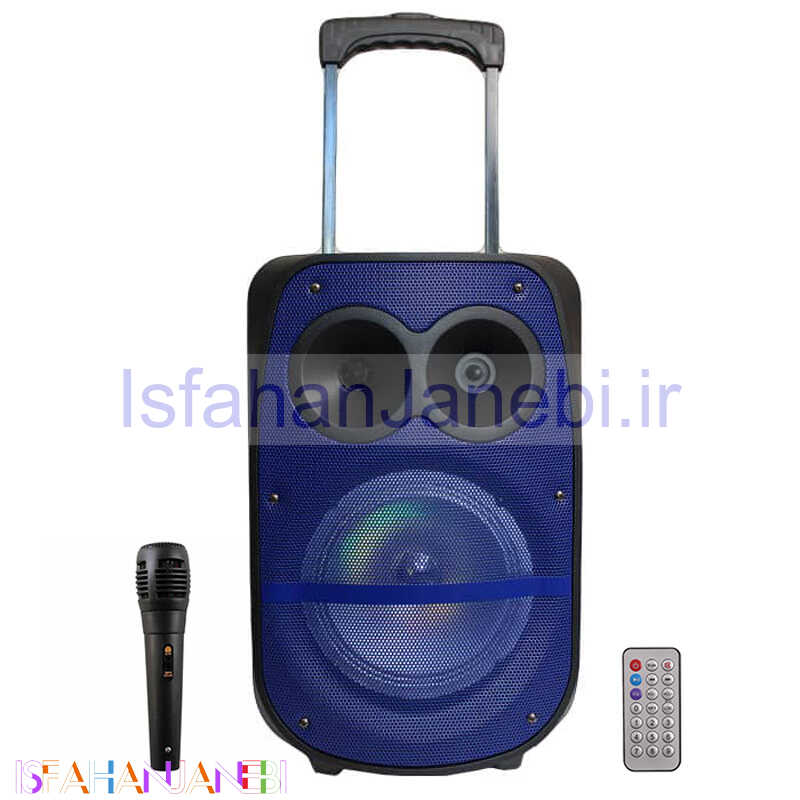 اصفهان جانبی-اسپیکر چمدانی بلوتوثی رم و فلش خور DS-1803 + میکروفون و ریموت کنترل
