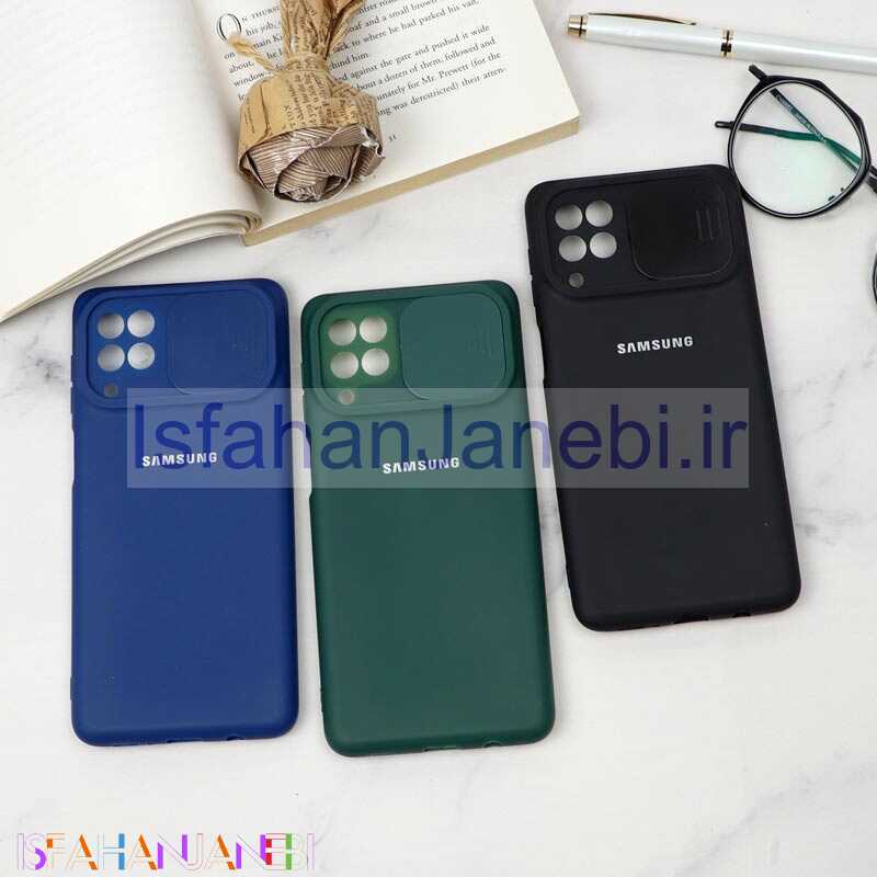 اصفهان جانبی-قاب سیلیکونی TPU محافظ لنزدار کشویی Samsung F62 دارک