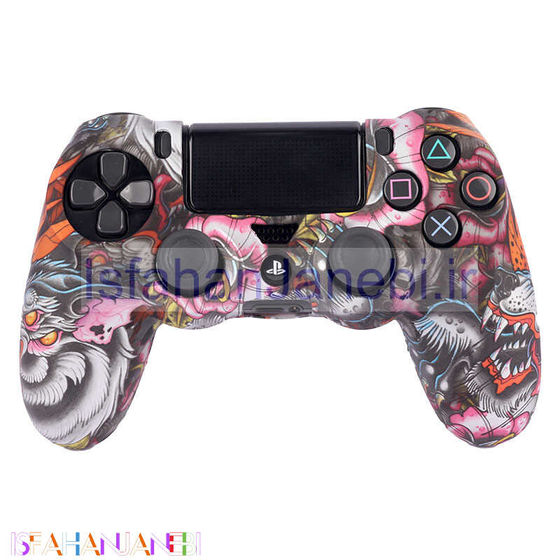 اصفهان جانبی-روکش دسته بازی PS4 طرح اژدها و گل زمینه سفید