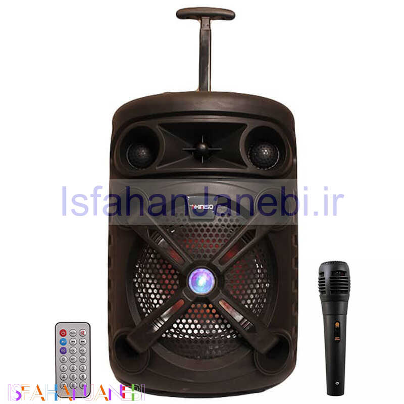 اصفهان جانبی-اسپیکر چمدانی بلوتوثی رم و فلش خور Kimiso QS-830 + میکروفون و ریموت کنترل