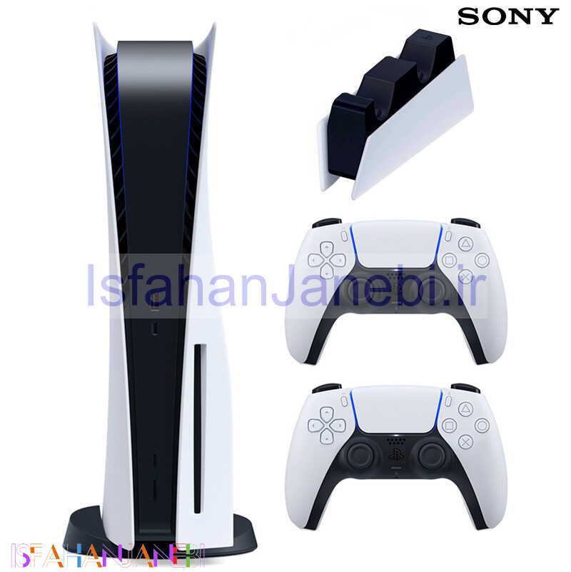 اصفهان جانبی-کنسول بازی سونی (Sony PlayStation 5 Standard 825GB SSD (V1216 + دسته اضافی سفید و پایه شارژ