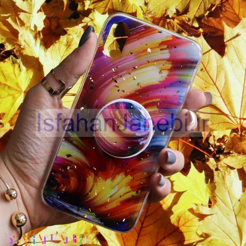 اصفهان جانبی-قاب رنگین کمانی پاپ سوکت دار خرچنگی کد8 آیفون iPhone X/XS