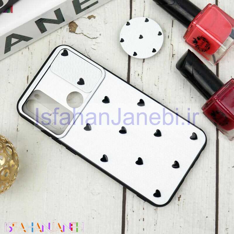 اصفهان جانبی-قاب طرحدار محافظ لنزدار کشویی + پاپ سوکت طرح قلب مشکی شیائومی Redmi Note 8 سری B