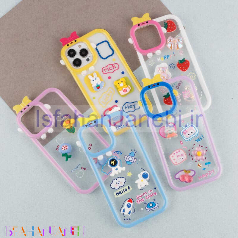 اصفهان جانبی-قاب شفاف فانتزی عروسک برجسته iPhone 13 Pro Max