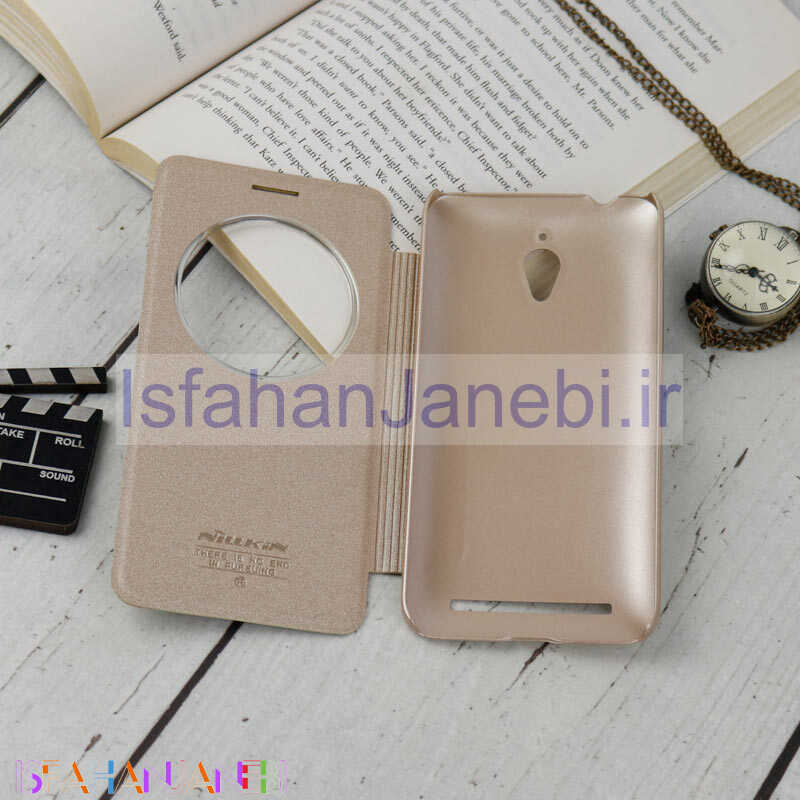 اصفهان جانبی-کیف اورجینال کلاسوری Sparkle نیلکین Asus Zenfone Go ZC500TG طلایی