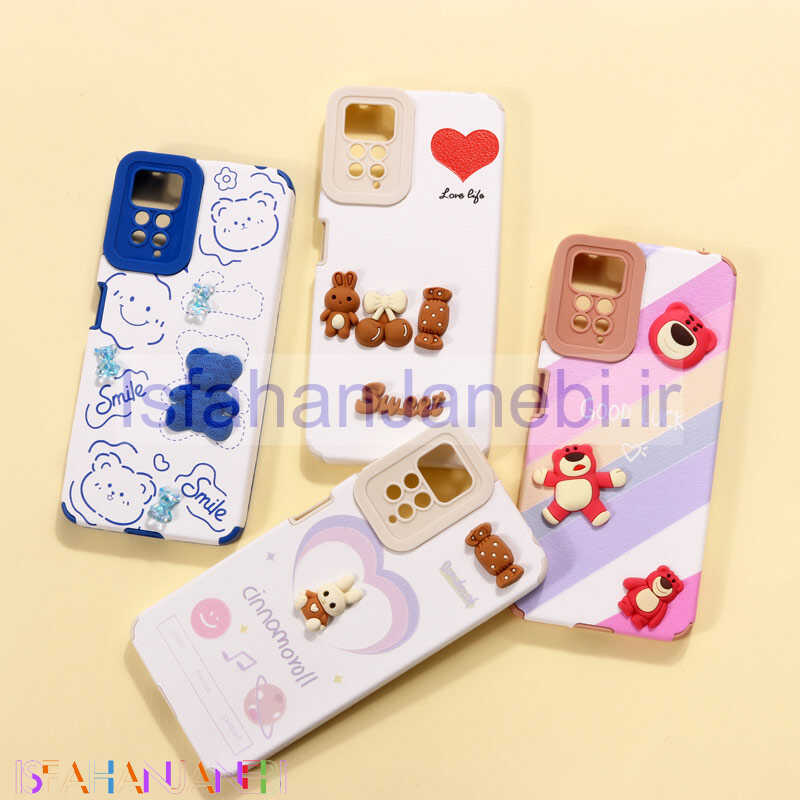 اصفهان جانبی-قاب فانتزی عروسکی خرسی محافظ لنزدار Xiaomi Redmi Note 11 Pro