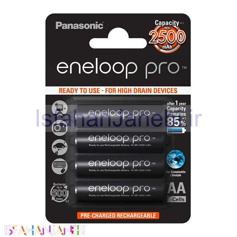 اصفهان جانبی-باتری قلمی 4تایی شارژی Panasonic Eneloop Pro BK-3HDE/2BE