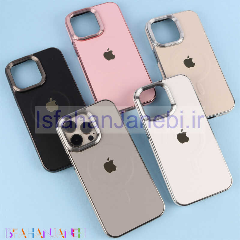 اصفهان جانبی-قاب چرمی مگ سیف آیفون iPhone 14 Pro Max دور لنز براق