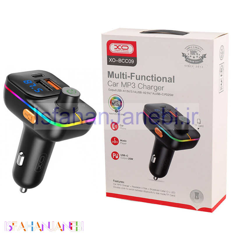اصفهان جانبی-شارژر فندکی + FM Player بلوتوثی XO XO-BCC09