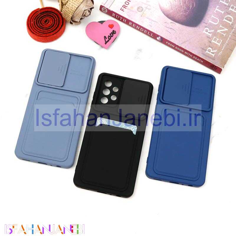 اصفهان جانبی-قاب سیلیکونی محافظ لنزکشویی جاکارتی دار Samsung A52 دارک