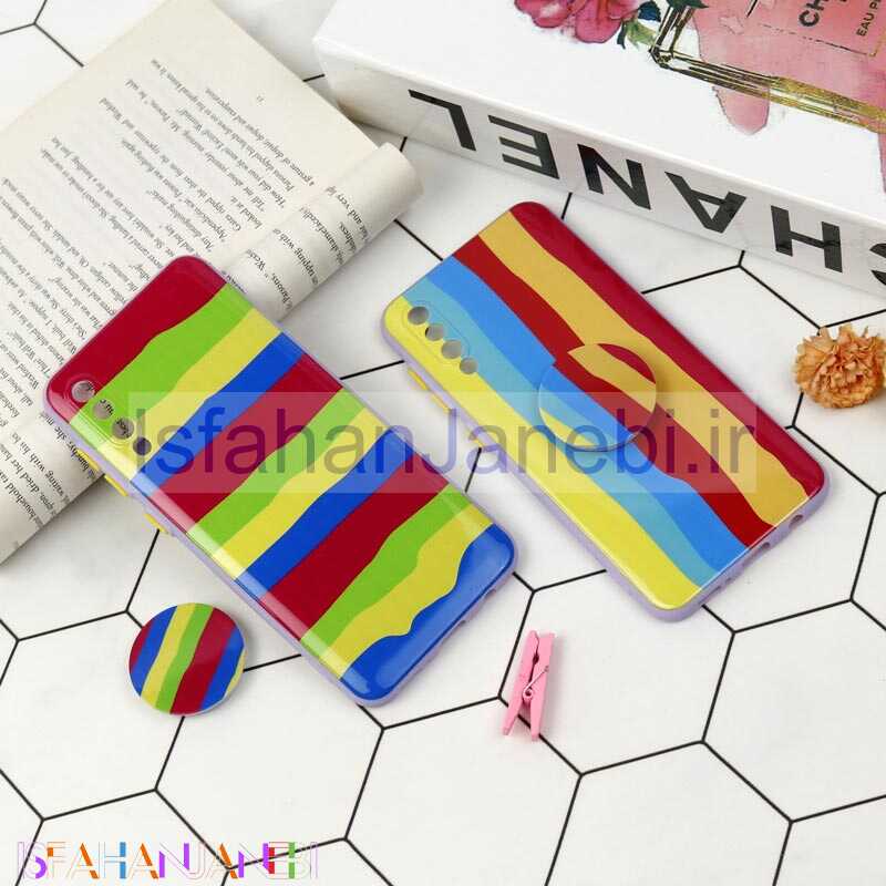 اصفهان جانبی-قاب محافظ لنزدار رنگین کمانی پاپ سوکت دار سامسونگ A30s