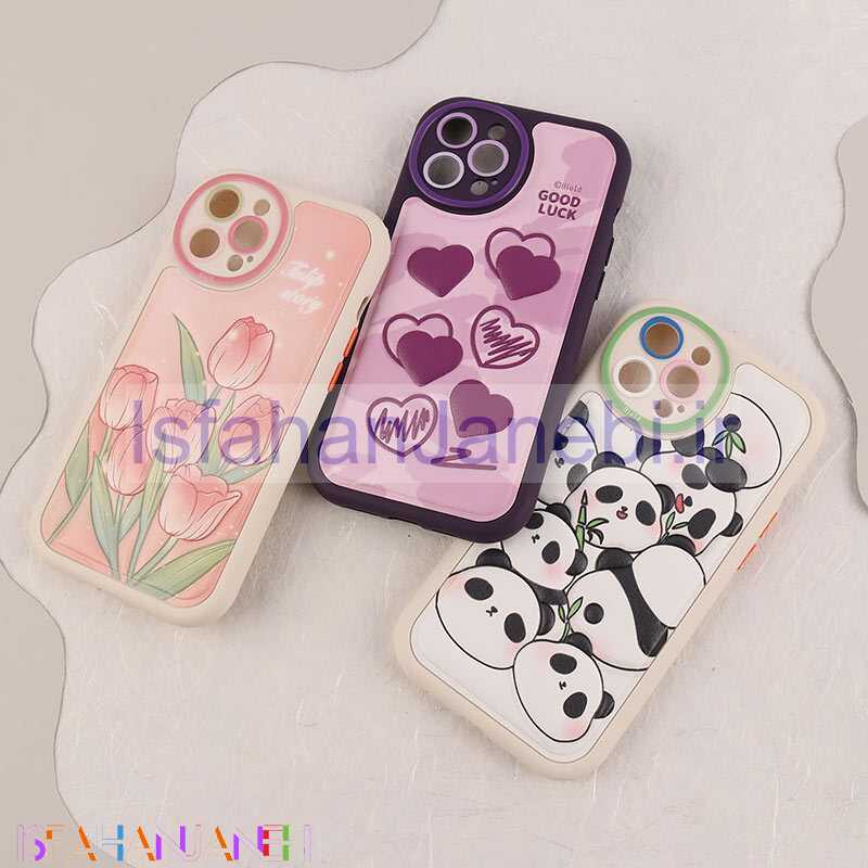 اصفهان جانبی-قاب چرمی آیفون iPhone 12 Pro Max طرح نقاشی برجسته محافظ لنزدار