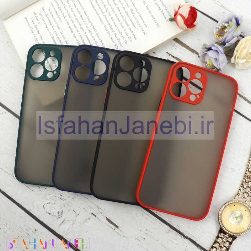 اصفهان جانبی-قاب PC مات محافظ لنز دار iPhone 13 Pro Max