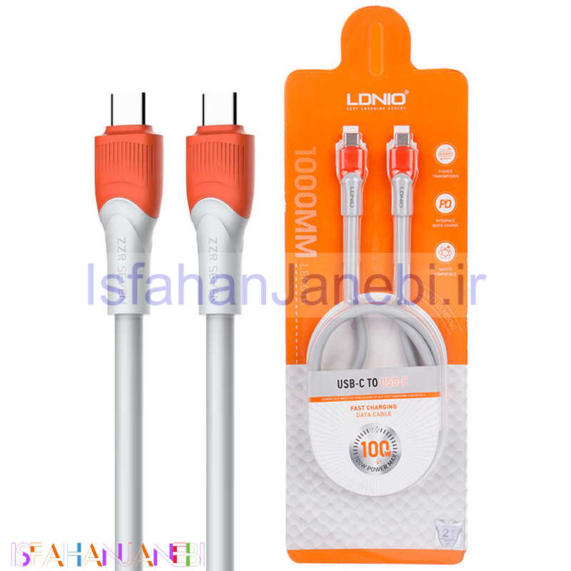 اصفهان جانبی-کابل تبدیل فست شارژ Ldnio LC601C Type-C to Type-C PD 100W 1m