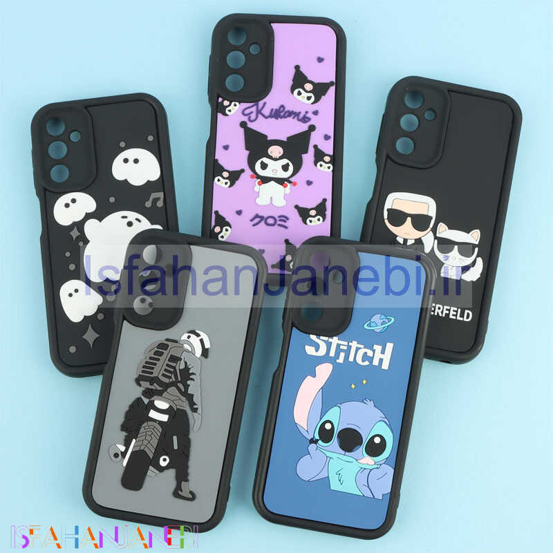 اصفهان جانبی-قاب سولید طرح دار برجسته محافظ لنزدار Samsung Galaxy A24 4G