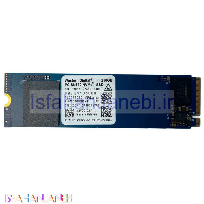 اصفهان جانبی-حافظه SSD وسترن دیجیتال Western Digital SN530 1002 256GB M.2 استوک