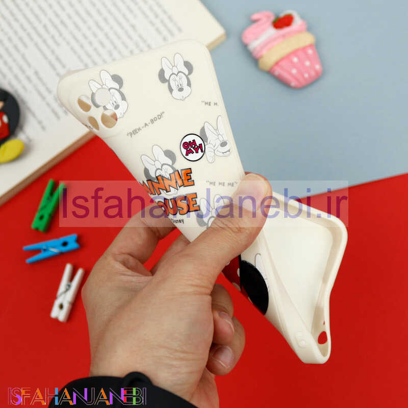 اصفهان جانبی-قاب سیلیکونی سفید محافظ لنزدار طرح میکی موس 1 سامسونگ A22 5G