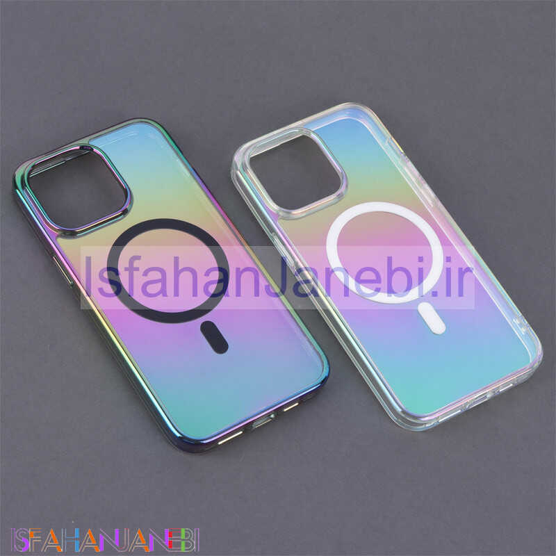 اصفهان جانبی-قاب شفاف هولوگرامی اورجینال PC Creative Case مگ سیف iPhone 15 Pro Max