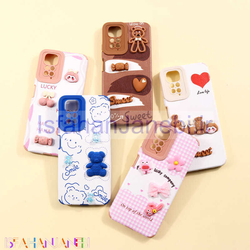 اصفهان جانبی-قاب فانتزی عروسکی خرسی محافظ لنزدار Xiaomi Redmi Note 11 / 11s