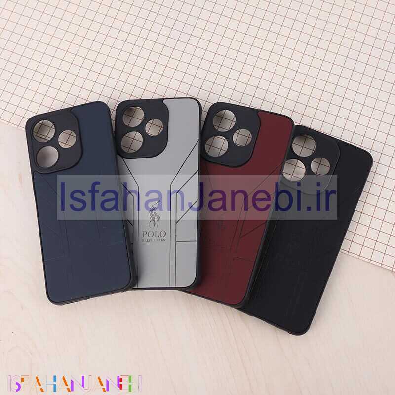اصفهان جانبی-قاب چرمی Polo Ralph Laren شیائومی Poco M6 4G طرح دار محافظ لنزدار
