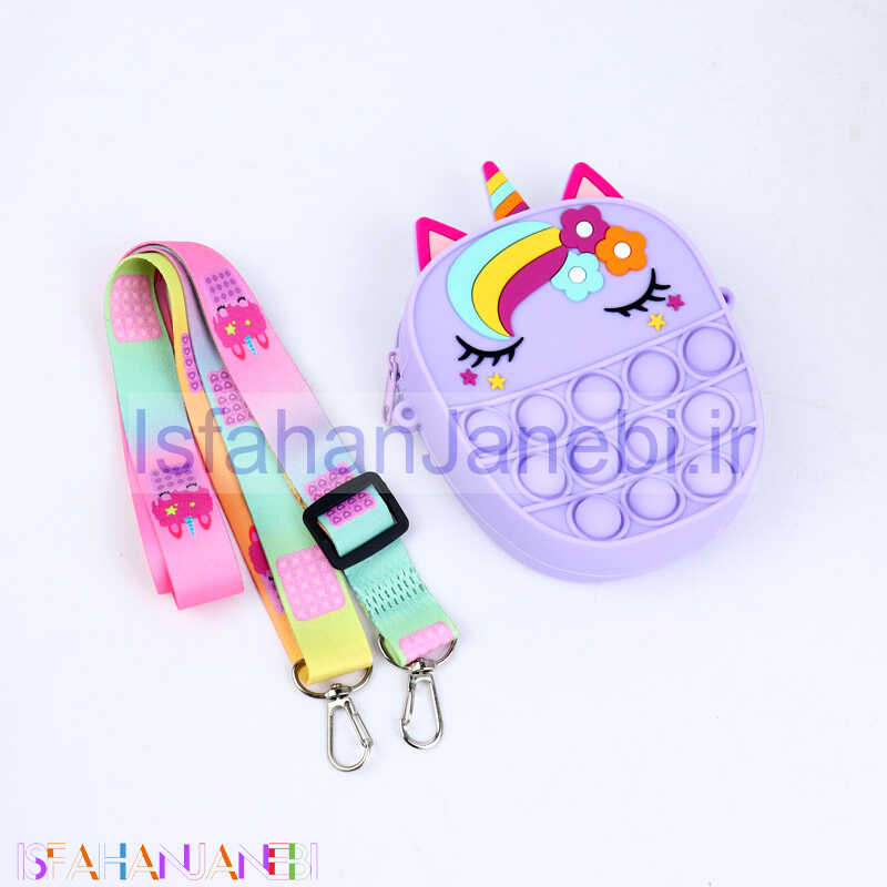 اصفهان جانبی-کیف هندزفری سیلیکونی بند دار پاپیتی تک شاخ یاسی