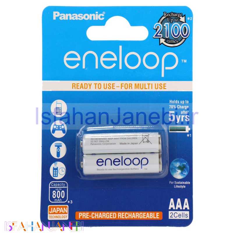 اصفهان جانبی-باتری نیم قلمی شارژی Panasonic Eneloop BK-4MCCE High Copy