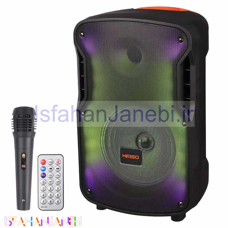 اصفهان جانبی-اسپیکر بلوتوثی رم و فلش خور Kimiso QS-6810 + میکروفون و ریموت کنترل