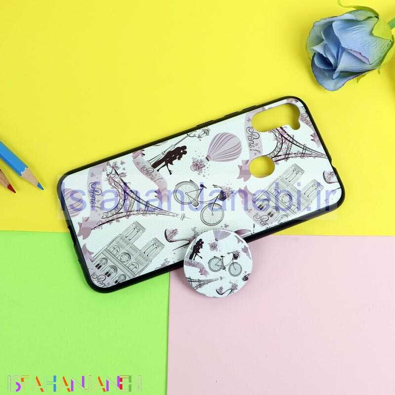 اصفهان جانبی-قاب فانتزی برجسته + پاپ سوکت طرح ایفل سامسونگ A11 سری D