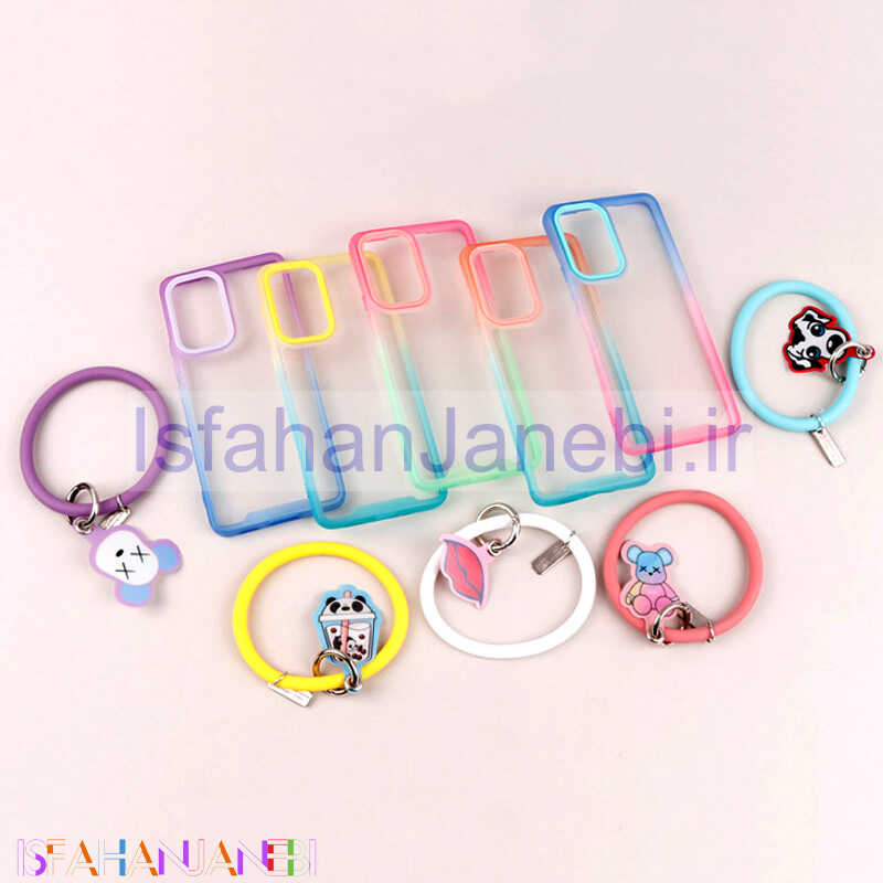 اصفهان جانبی-قاب PC شفاف دو رنگ + بند آویز Samsung Galaxy A52 / A52s