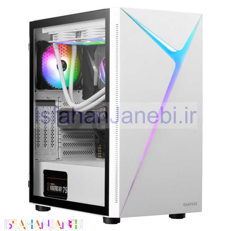 اصفهان جانبی-کیس کامپیوتر گیم دیاس Gamdias Argus E4 Elite WH ARGB