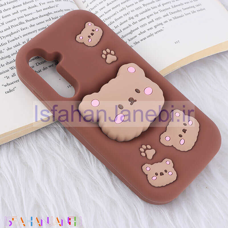 اصفهان جانبی-قاب سیلیکونی سامسونگ Galaxy S23 FE 5G پاپ سوکت دار طرح خرس بیسکویتی